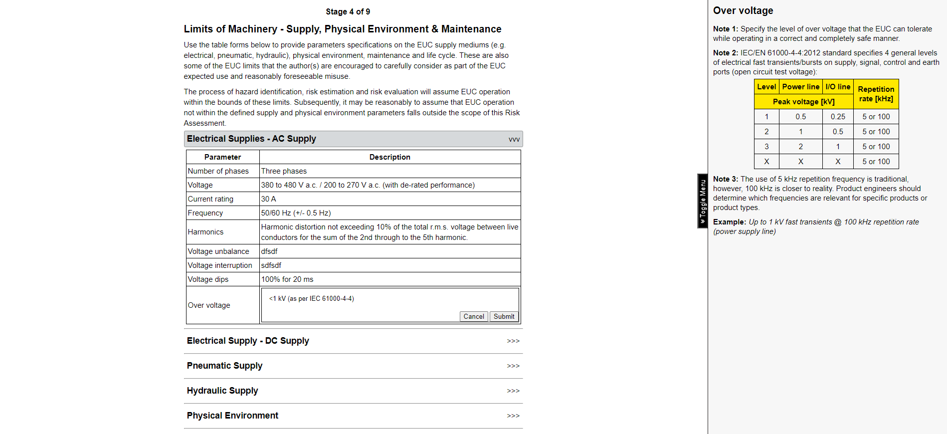 application stage 4 - limits of machinery