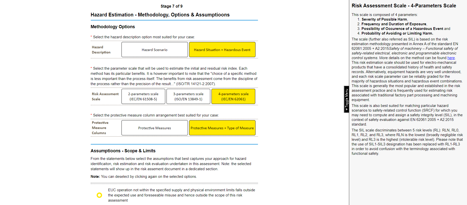 application stage 7 - hazard estimation